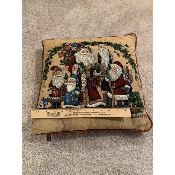 Vintage‎ Santa Claus Tapestry Throw Pillow 16 x 16 - Picture 3 of 7